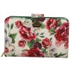 Floral Print Bifold Continental Wallet with Zipper Closure One Size Women