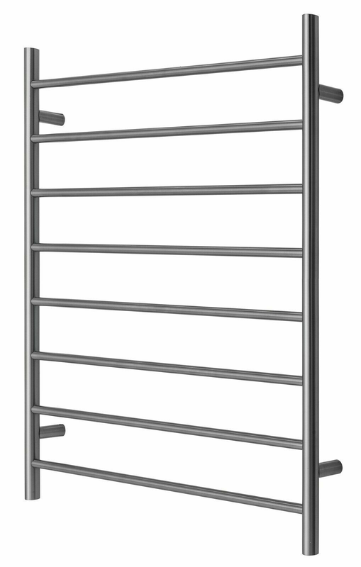 Premium Gunmetal Heated Towel Rack – 8 Bars, Round Design, AU Standard, 1000x850mm Wide