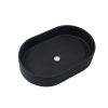 Ultra Modern Concrete Cement Wash Basin Counter Top Matte Black Oval Basin