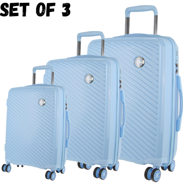 Hardshell 3-Piece Luggage Bag Travel Carry On Suitcase – Blue