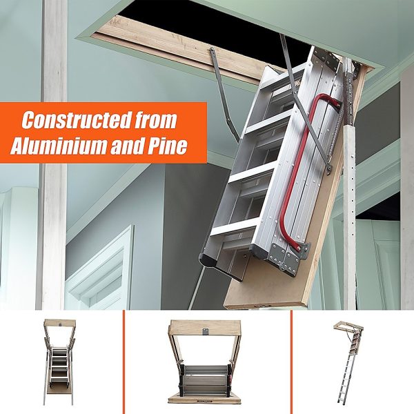 Deluxe Aluminium Attic Loft Ladder – 2700mm to 3050mm