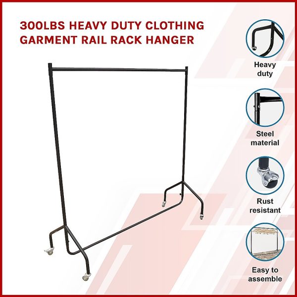 300LBS Heavy Duty Clothing Garment Rail Rack Hanger