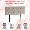 Linen Fabric Bed Deluxe Headboard Bedhead – DOUBLE, Beige