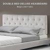 Linen Fabric Bed Deluxe Headboard Bedhead – DOUBLE, Beige