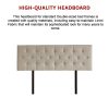 Linen Fabric Bed Deluxe Headboard Bedhead – DOUBLE, Beige