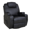 Massage Sofa Chair Recliner 360 Degree Swivel PU Leather Lounge 8 Point Heated – Black