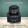 Massage Sofa Chair Recliner 360 Degree Swivel PU Leather Lounge 8 Point Heated – Black