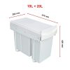 Pull Out Bin Kitchen Double Dual Slide Garbage Rubbish Waste – 10L + 20L