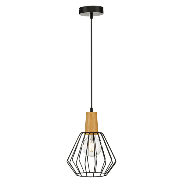 Wood Pendant Light Bar Lamp Kitchen Modern Ceiling Lighting – Black