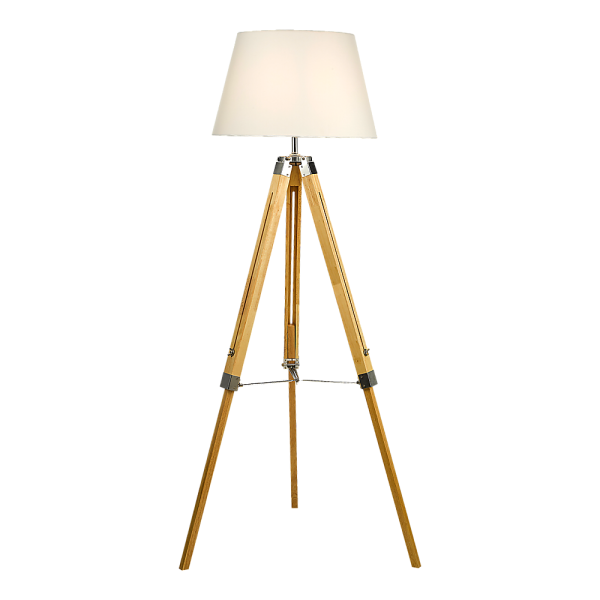 Modern Floor Lamp Wood Tripod Home Bedroom Reading Light 145cm