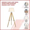 Modern Floor Lamp Wood Tripod Home Bedroom Reading Light 145cm