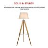 Modern Floor Lamp Wood Tripod Home Bedroom Reading Light 145cm