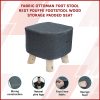 Fabric Ottoman Foot Stool Rest Pouffe Footstool Wood Storage Padded Seat – Charcoal