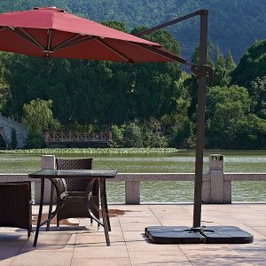 Outdoor Patio 4-Piece Cantilever Offset 3M Umbrella Base Stand Weight Water Sand