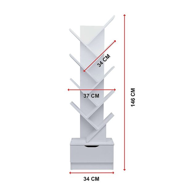 Tree Bookshelf Bookcase Book Organizer Multipurpose Shelf Display Racks – 9 Tier