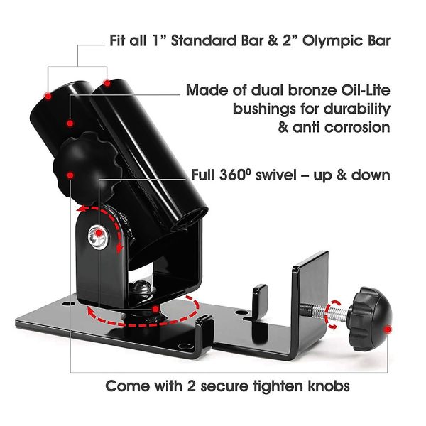 T Bar Row Landmine Platform 360-degree Swivel Fits 1″, 2″ Olympic Bars