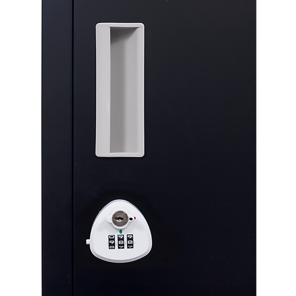 4 Door Locker for Office Gym – Black, 3-Digit Combination Lock