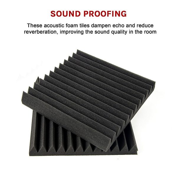 40pcs Studio Acoustic Foam Sound Absorbtion Proofing Panels Tiles Wedge 30X30CM