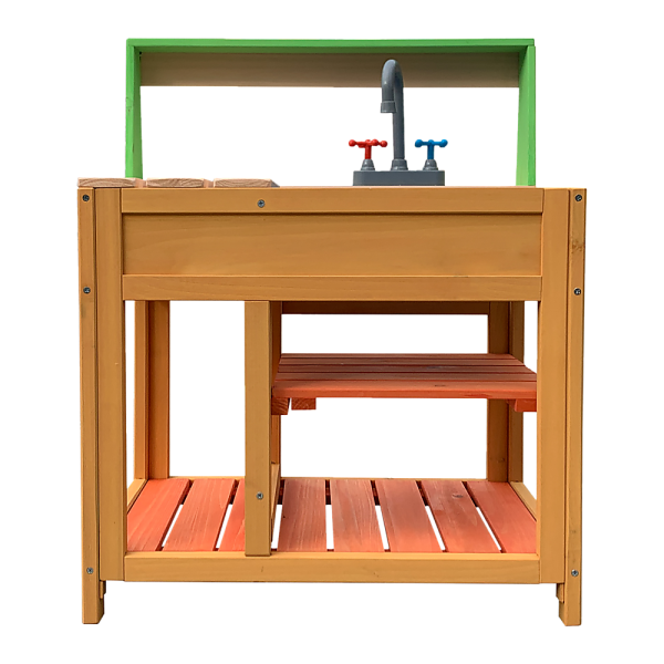 Childrens Outdoor Play Mud Kitchen Sand Pit with Display Shelf