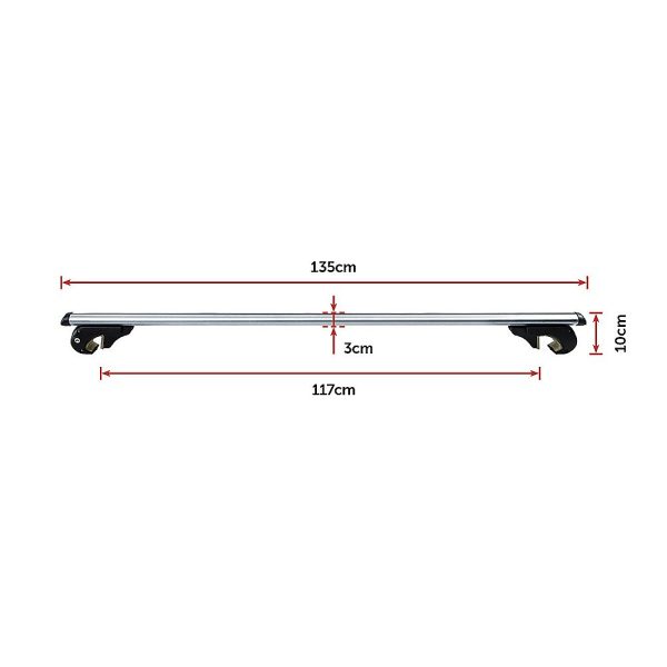 Universal Car Top Roof Rail Rack Cross Bar Aluminium Lockable 1350MM