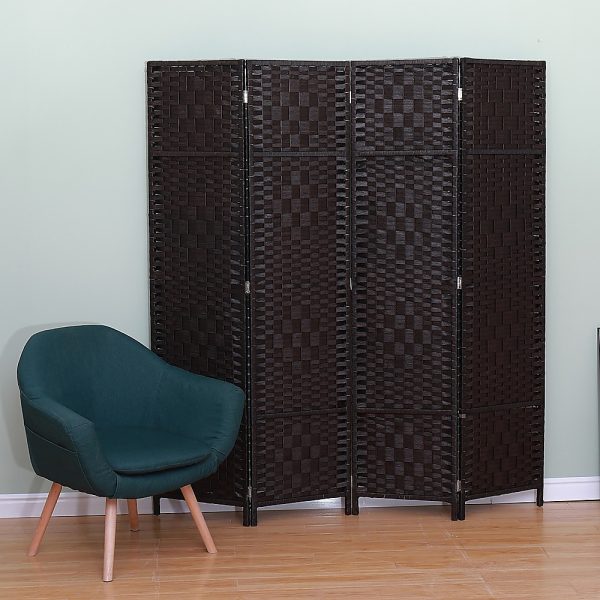 Towamencin Room Divider Screen Privacy Rattan Dividers Stand Fold – 4