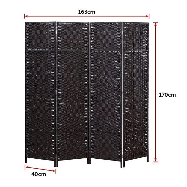 Towamencin Room Divider Screen Privacy Rattan Dividers Stand Fold – 4