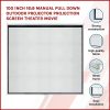 100 Inch 16:9 Manual Pull Down Outdoor Projector Projection Screen Theater Movie