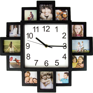 Photo Frame Clock Picture Collage 12-P Display Wall Clock Photowall Home Décor