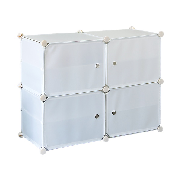 White Cube DIY Shoe Cabinet Rack Storage Portable Stackable Organiser Stand. – 85 x 32 x 65 cm