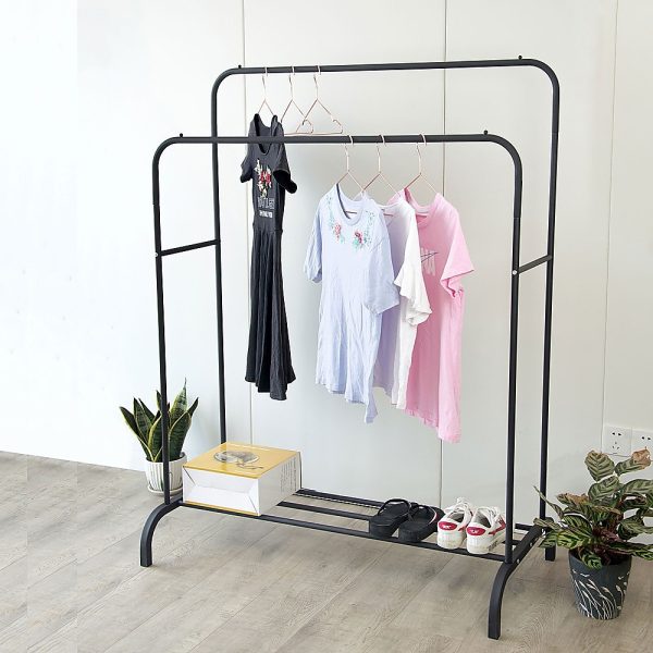 Heavy Metal Double Clothes Rail Hanging Rack Garment Display Stand Storage Shelf