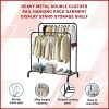 Heavy Metal Double Clothes Rail Hanging Rack Garment Display Stand Storage Shelf