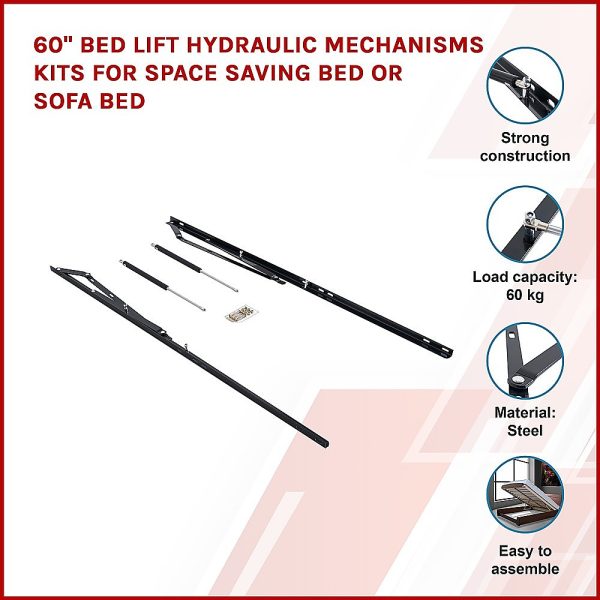 60″ Bed Lift Hydraulic Mechanisms Kits For Space Saving Bed or Sofa Bed