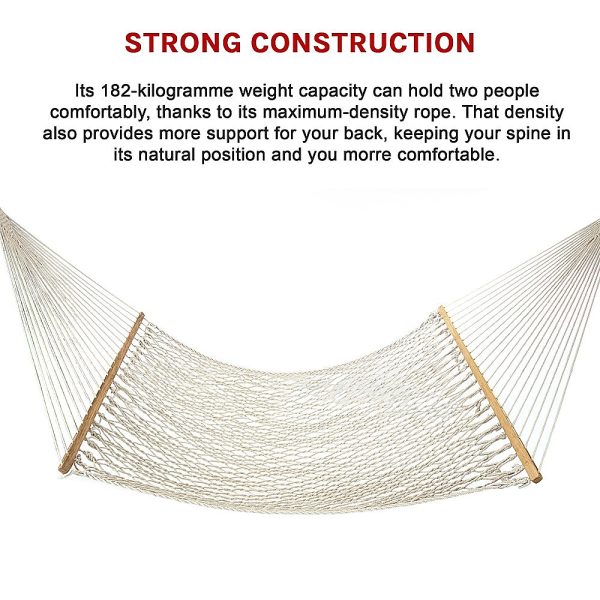 4m Traditional Cotton Rope Hammock with Hanging Hardware