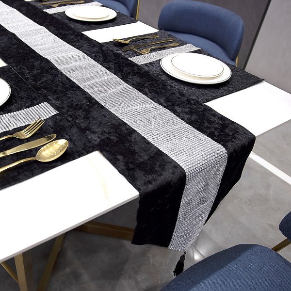 72″ Velvet Table Runner + Dining Placemats Table Place Mats Decor