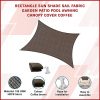 Rectangle Sun Shade Sail Fabric Garden Patio Pool Awning Canopy Cover Coffee