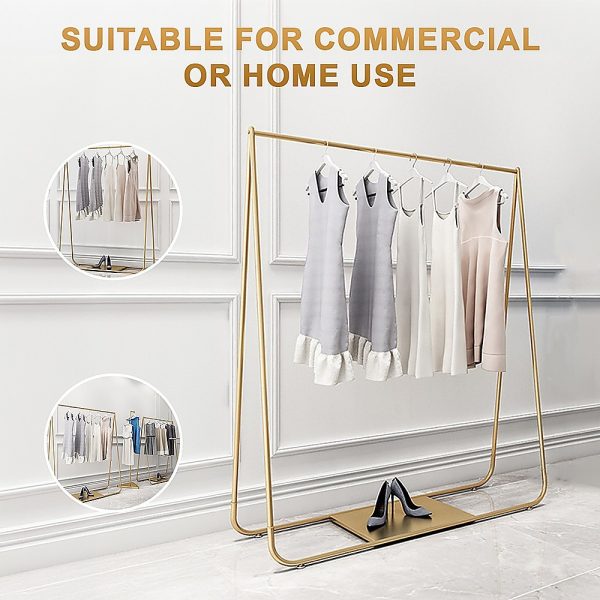 Gold Clothing Retail Shop Commercial Garment Display Rack