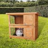 Large Rabbit Hutch with BASE Chicken Coop 2 Storey Guinea Pig Pet Cage House