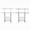 Heavy Duty Commercial Garment Rack Double Bar Rolling Collapsible Clothing Shelf