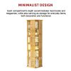 360 Rotating Bookshelf Bamboo Storage Display Rack Shelving in Wood