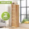 360 Rotating Bookshelf Bamboo Storage Display Rack Shelving in Wood