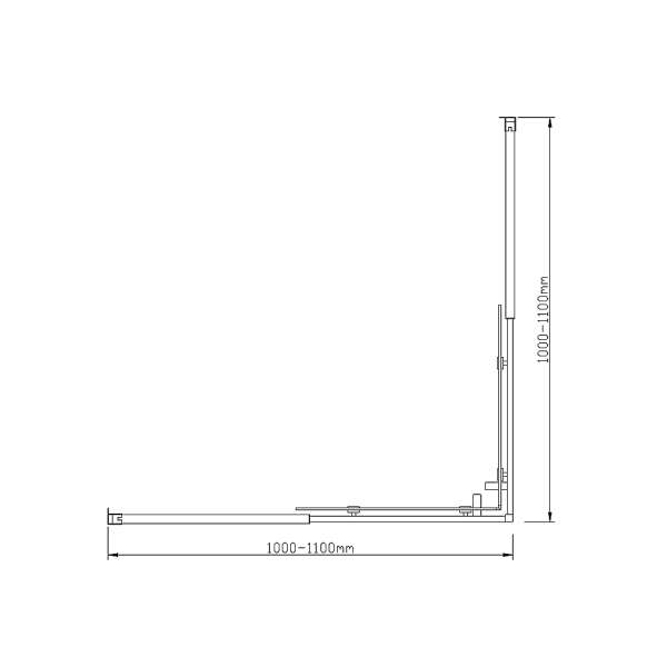 Adjustable 1100x1100mm Double Sliding Door Glass Shower Screen in Chrome