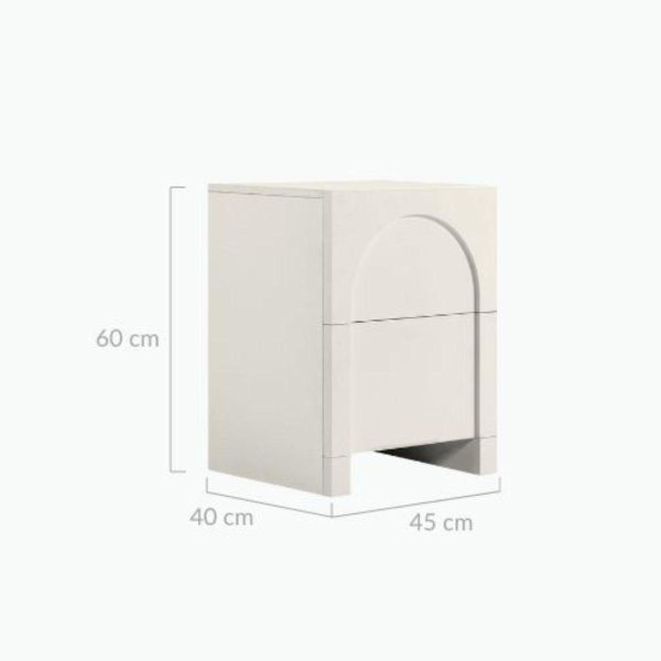 Dome White Bedside Table