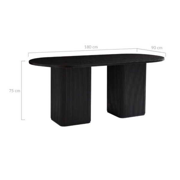 Tate 6 Seater Black Column Dining Table