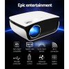 Mini Video Projector Wifi USB HDMI Portable 2000 Lumens HD 1080P Home in – White