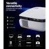 Mini Video Projector Wifi USB HDMI Portable 2000 Lumens HD 1080P Home in – White