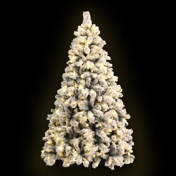 Jingle Jollys Christmas Tree Xmas Tree with LED Lights Snowy Tips – 6ft – 350 LED