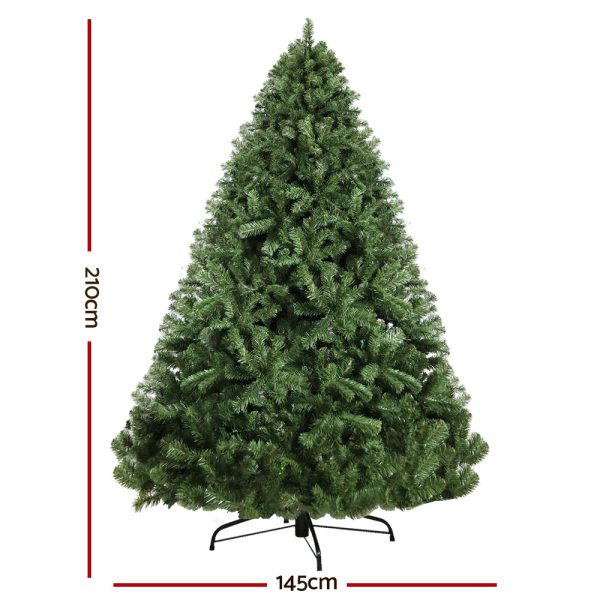 Jingle Jollys Christmas Tree Xmas Trees Decorations Green Tips – 7ft – 1250 Tips