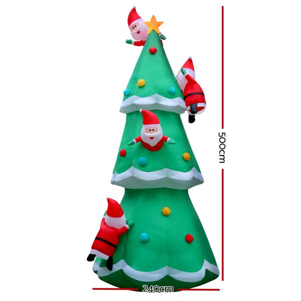 Christmas Inflatable Santa Tree 5M Illuminated Decorations