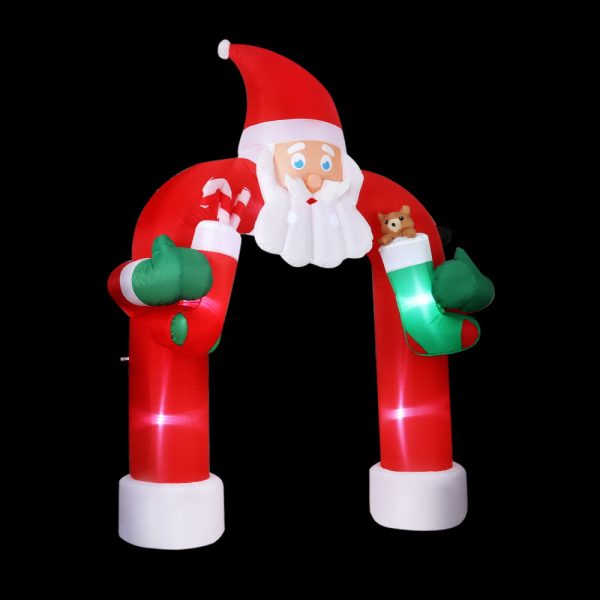 Jingle Jollys Christmas Inflatable Santa Archway 2.3M Outdoor Decorations Lights