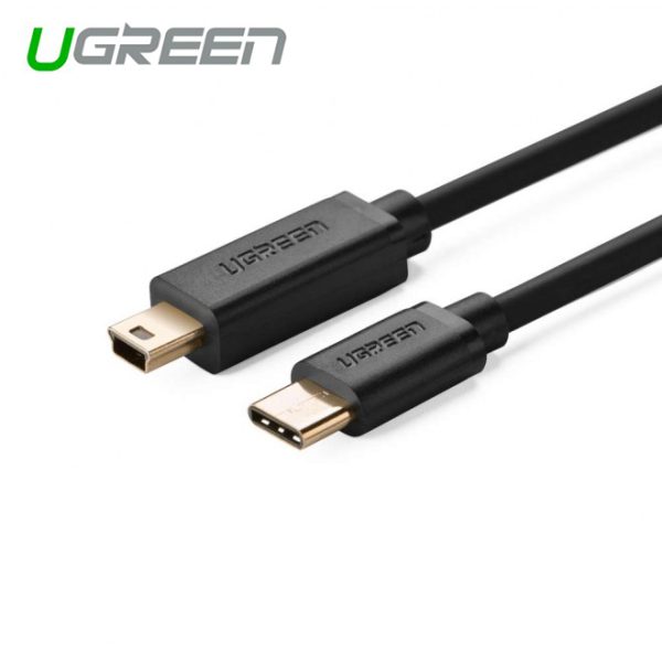 UGREEN USB Type C Male to USB 2.0 Mini 5Pin Male Cable – Black 1M (30185)